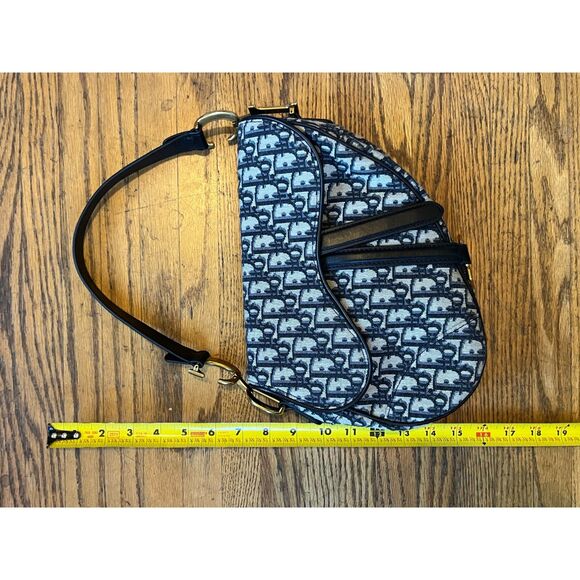 DIOR Blue Saddle Handbag Shoulder Bag Women's Size Small - Picture 16 of 16